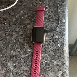 Pink Smartwatch with Silicone Band
